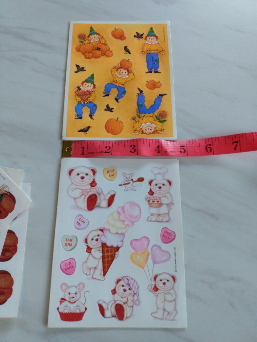 Vintage 90s Halloween Stickers Hallmark Valentine's Day, Pumpkins and Scarecrows - Picture 15 of 16